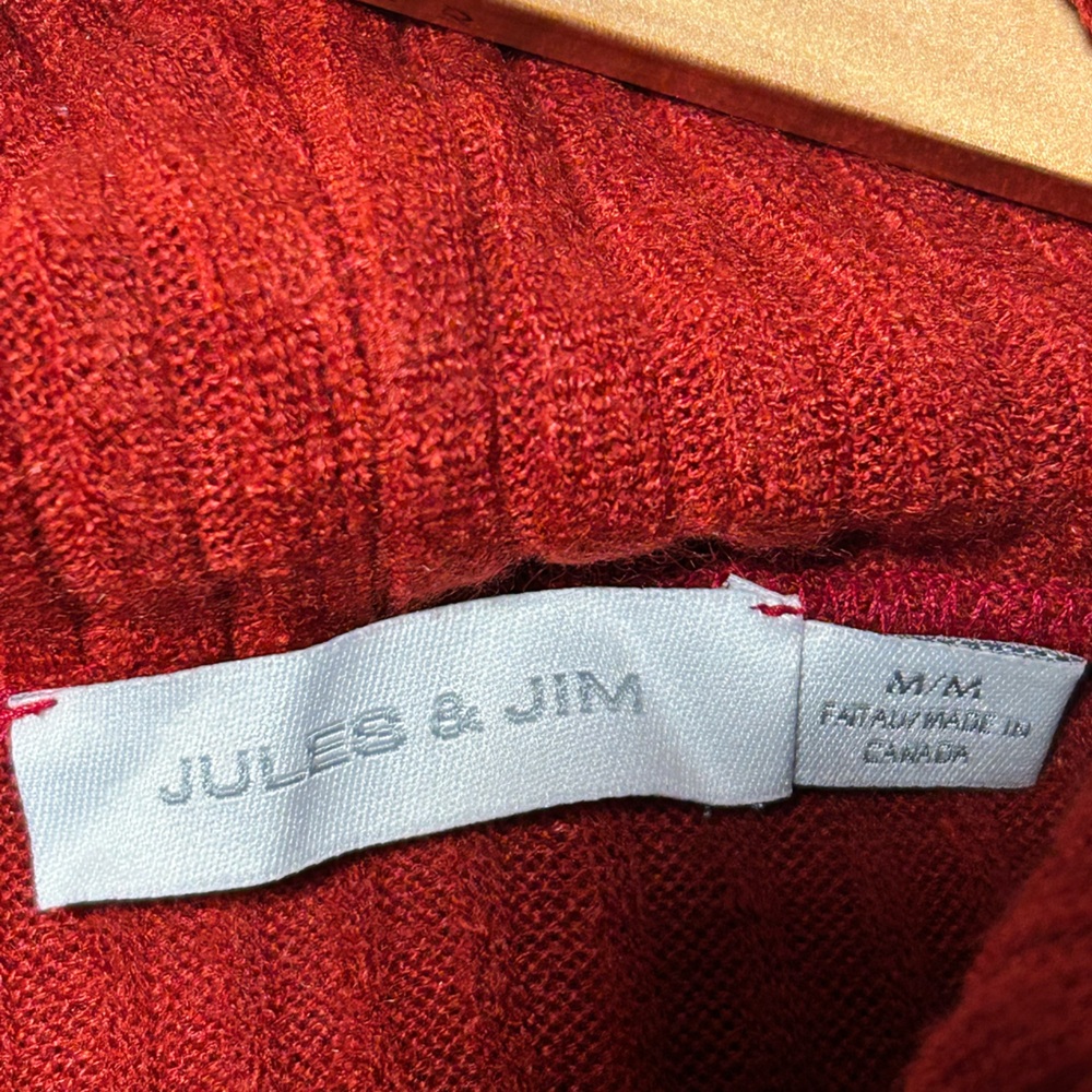 Jules & Jim in a Rich Rustic Red -Cowl Neck Sweater Dress – Size M - Picture 2 of 4